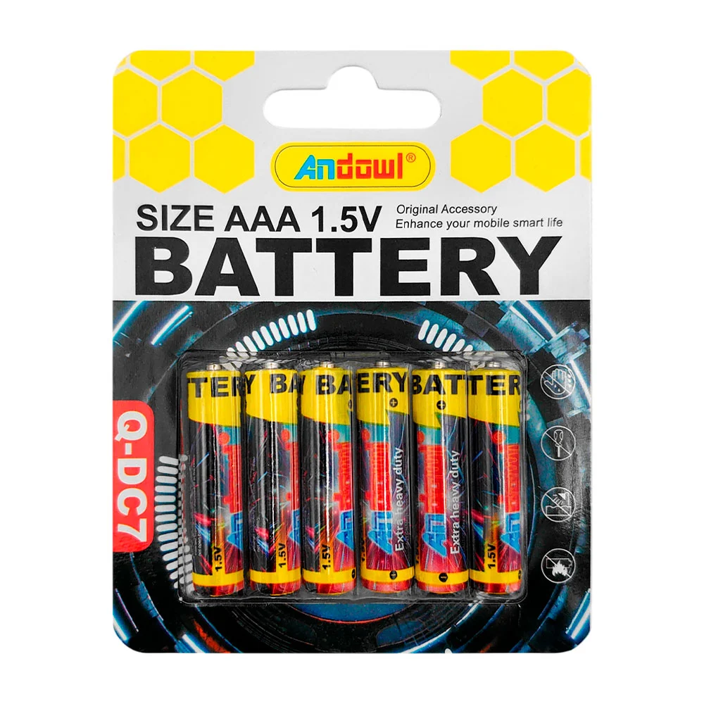Blíster con 6 baterías-pilas triple a / q-dc7 / aaa