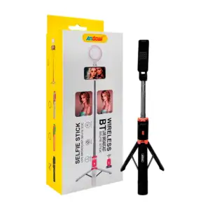 Selfie stick inalámbrico con mini aro de luz, control base tripie, gi…