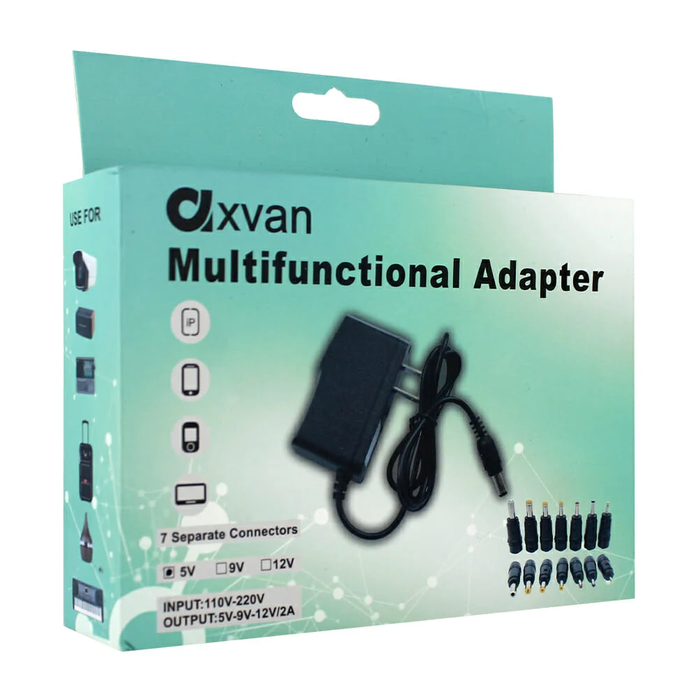 Eliminador / cargador adaptador de 5v con 7 puntas intercambiables