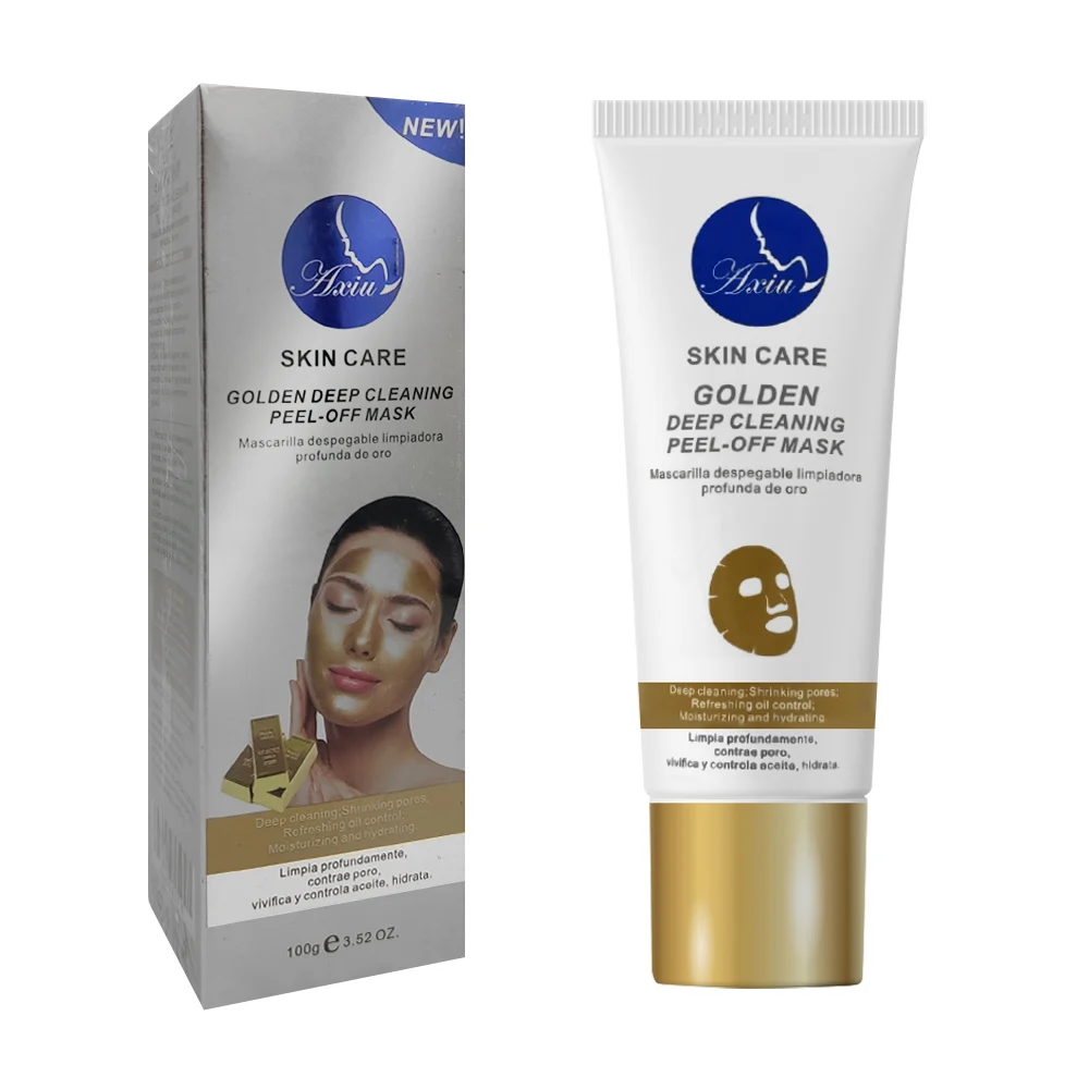 Mascarilla aplicable color oro para limpieza y tratamiento de los por…