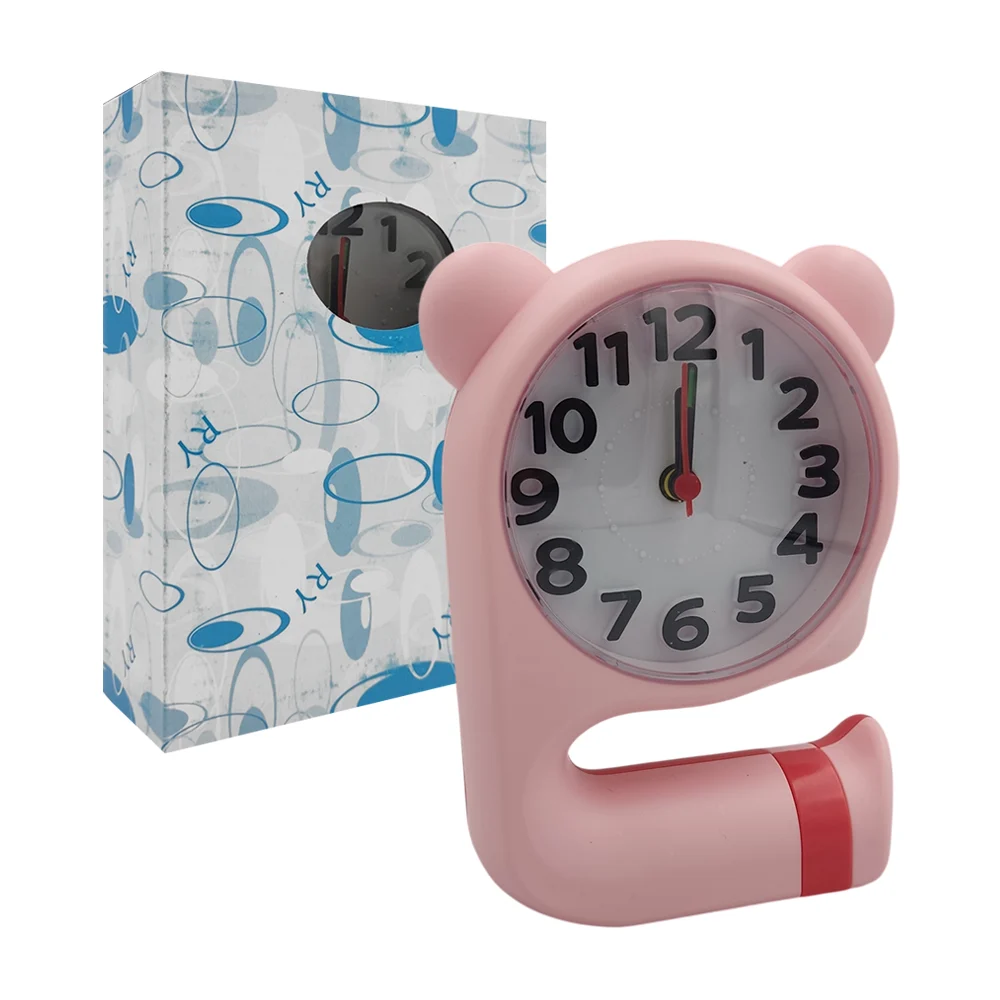Reloj despertador con orejas de oso para escritorio, variedad de colo…