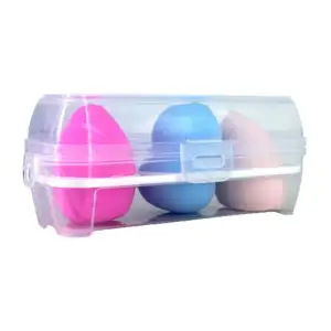 Estuche pequeño con 3 esponjas aplicadoras de maquillaje, variedad de…