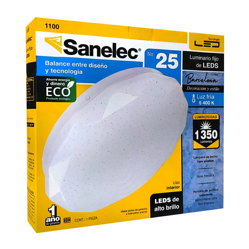 Plafón led redondo línea barcelona de luz fría con luminosidad de 1,3…