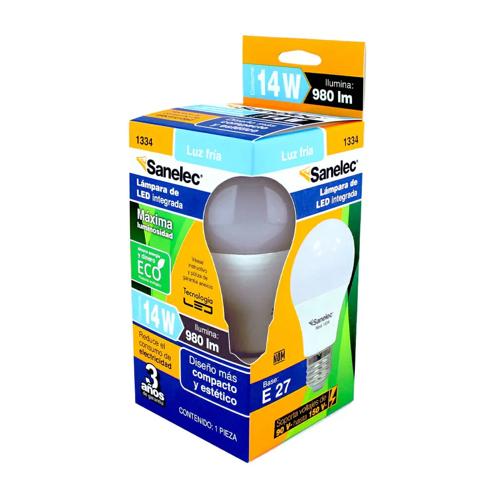 Foco led de luz fría con luminosidad de 980 lúmenes y consumo de 14w …