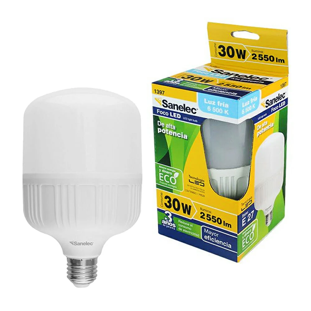 Foco led ahorrador de luz fría con luminosidad de 2,550 lúmenes y con…