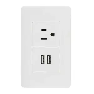 Placa universal con contacto y doble puerto usb / 4466