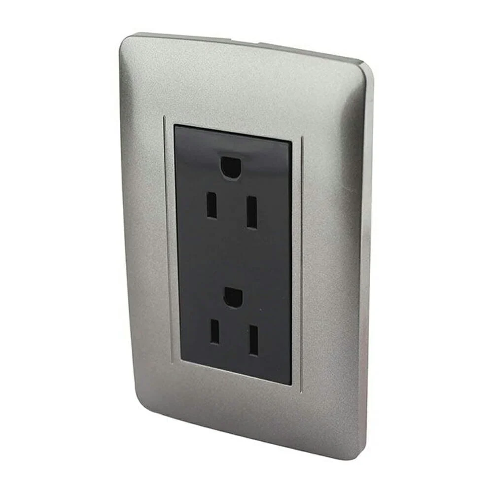 Placa línea toscana grapghite con doble contacto / 4505