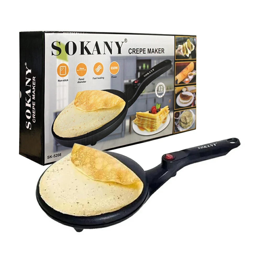 Crepera redonda sokany antiadherente con botón de encendido y apagado…