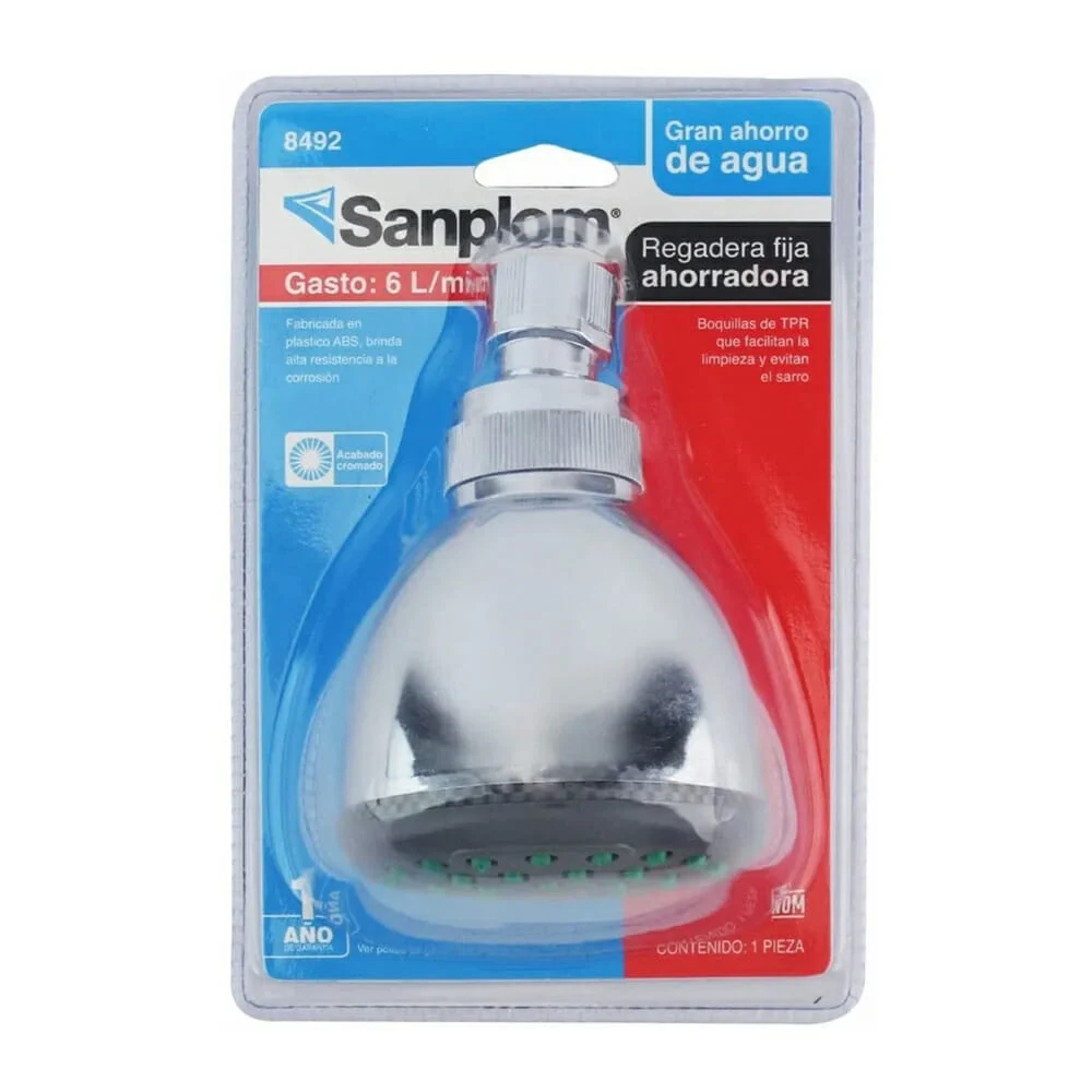 Regadera redonda fija sanplom ahorradora con gasto de 6 litros por mi…