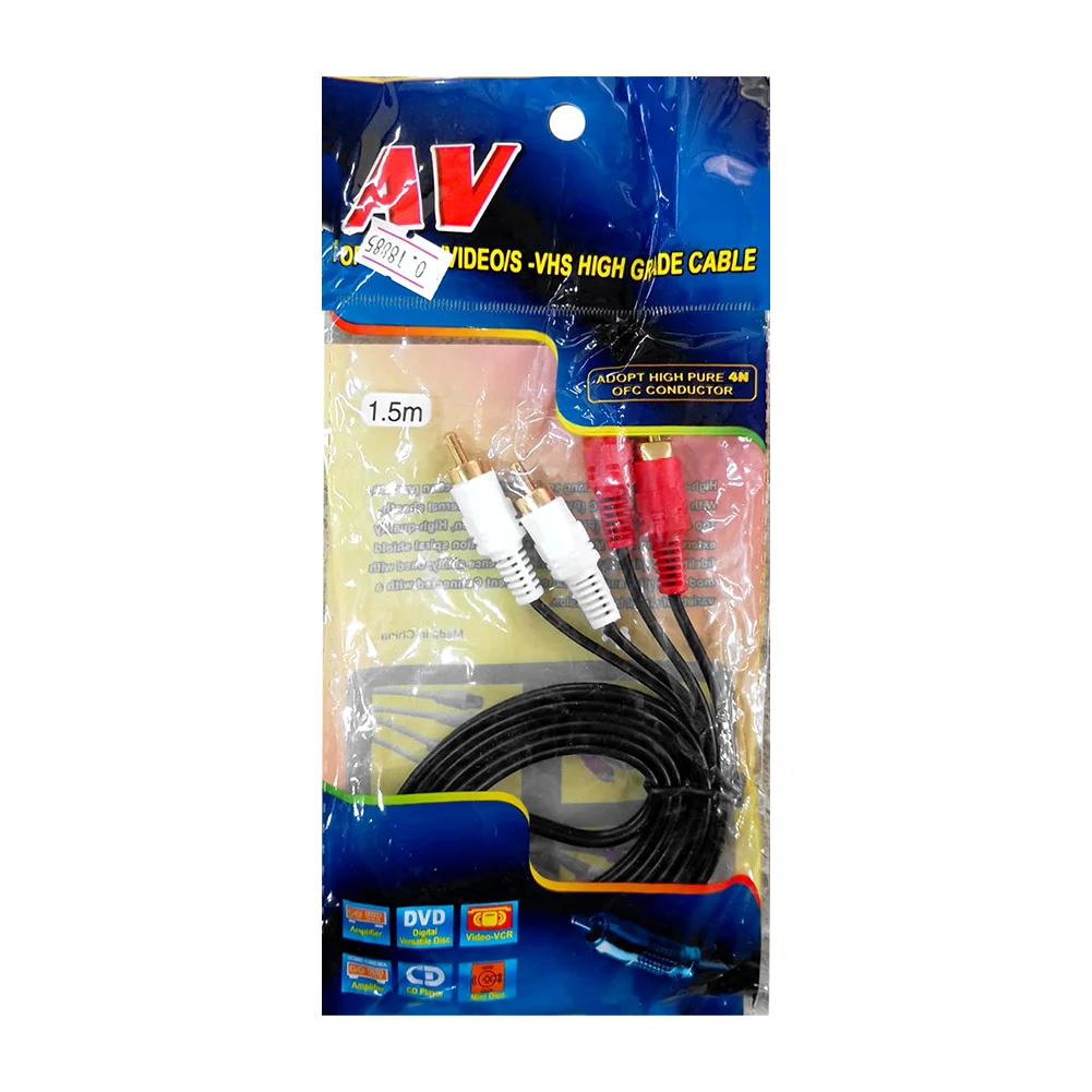 Cable 1.5 metro de largo con entrada a audio y salida a rca / av ofc …