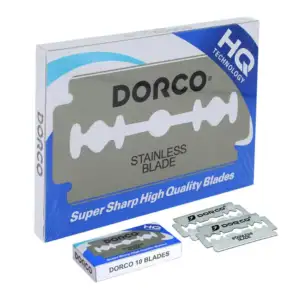 Caja con 10 paquetes de navaja dorco