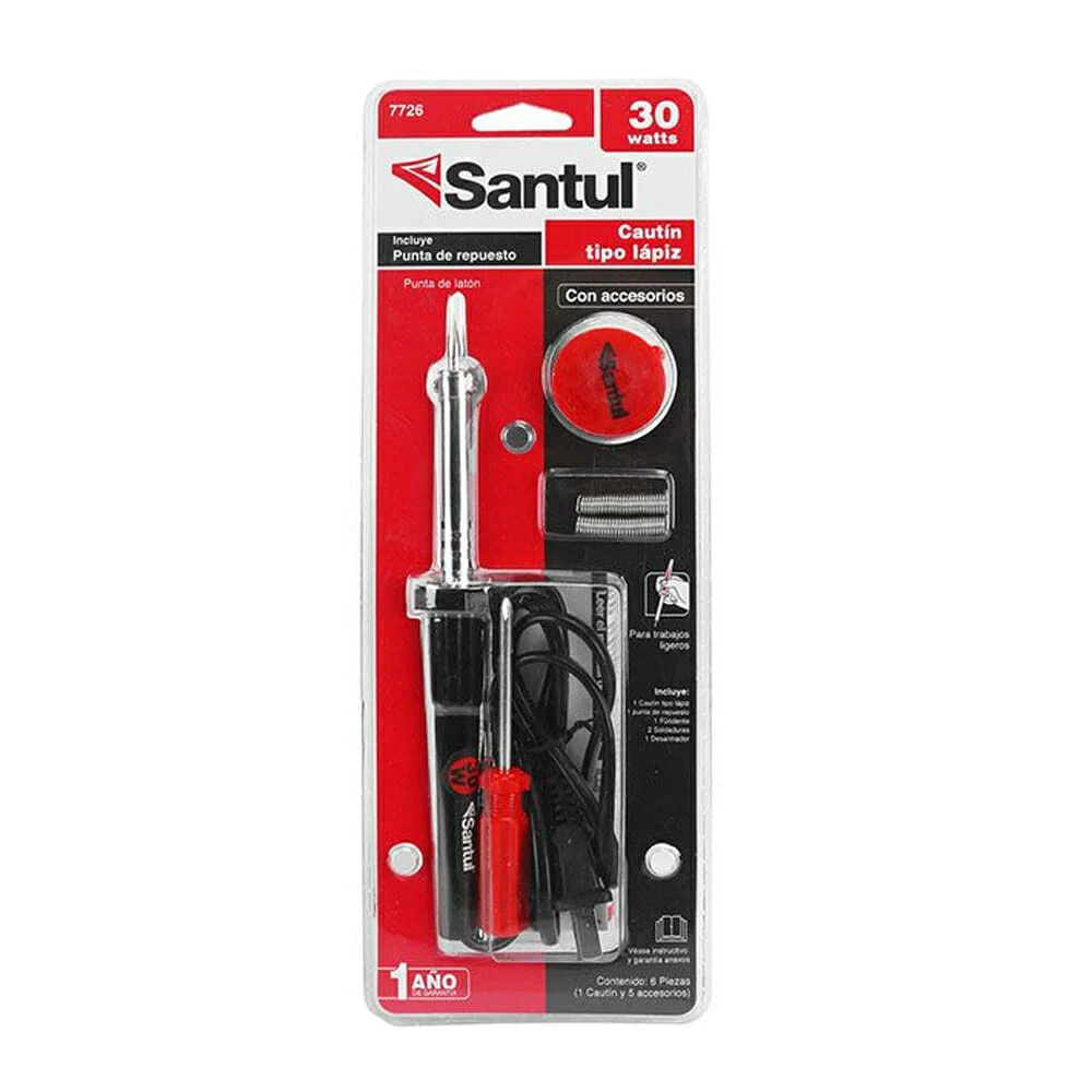 Cautín eléctrico santul tipo lápiz 30 watts con punta de repuesto y 4…