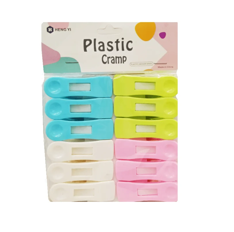 Paquete con 12 pinzas de plástico para tendedero, variedad de colores…