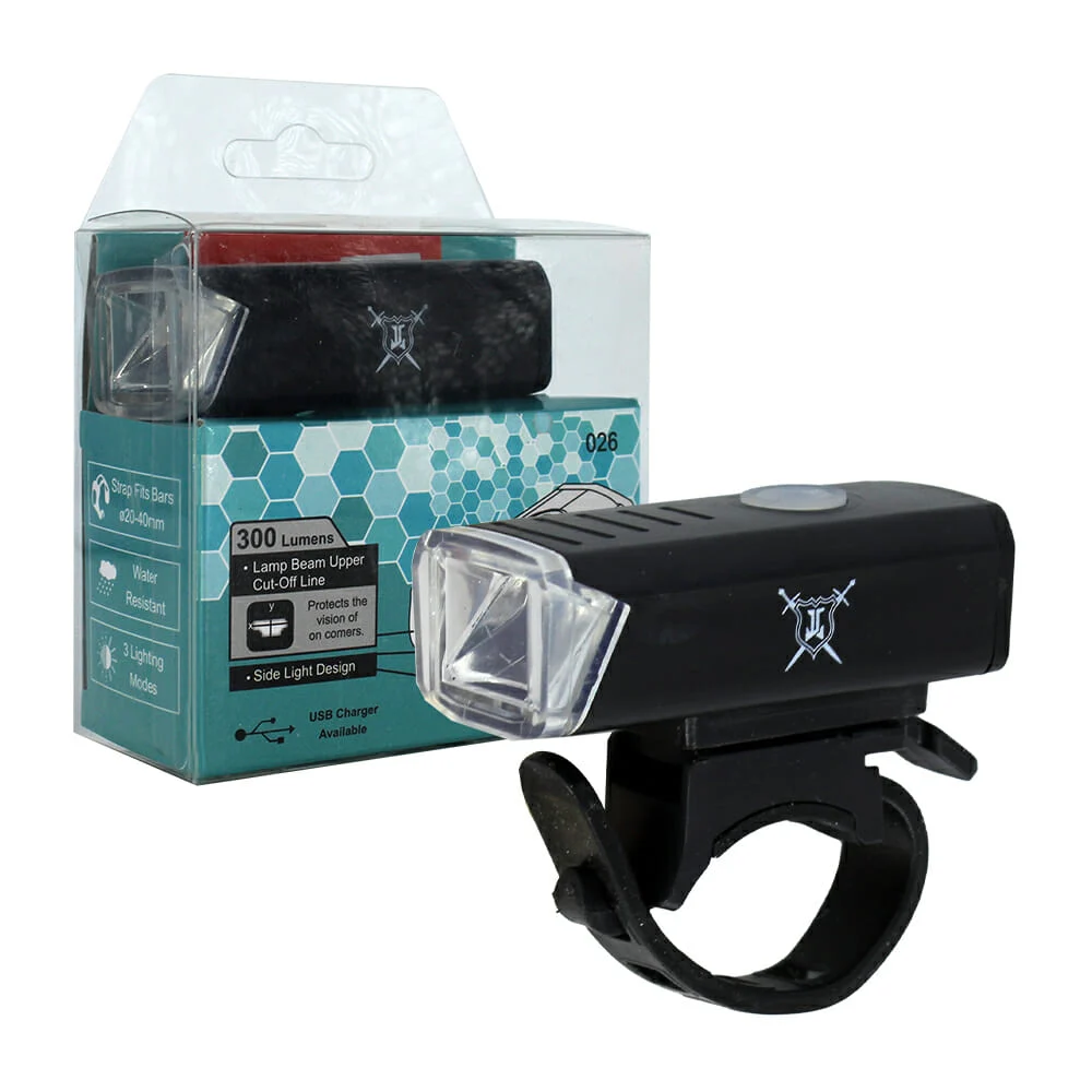 Lámpara led recargable con 300 lúmenes para bicicleta / 026 / t-606-h…