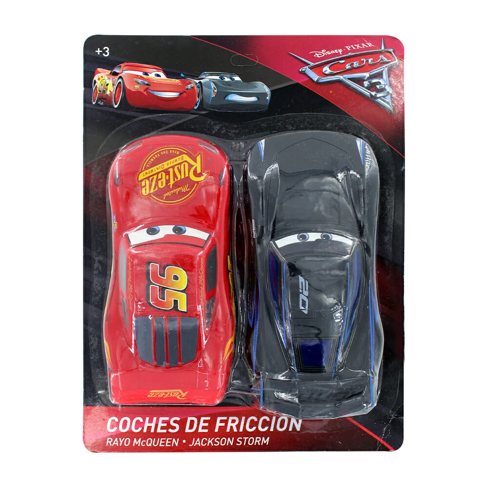 Paquete con 2 carros de fricción con diseño de rayo mcqueen y jackson…