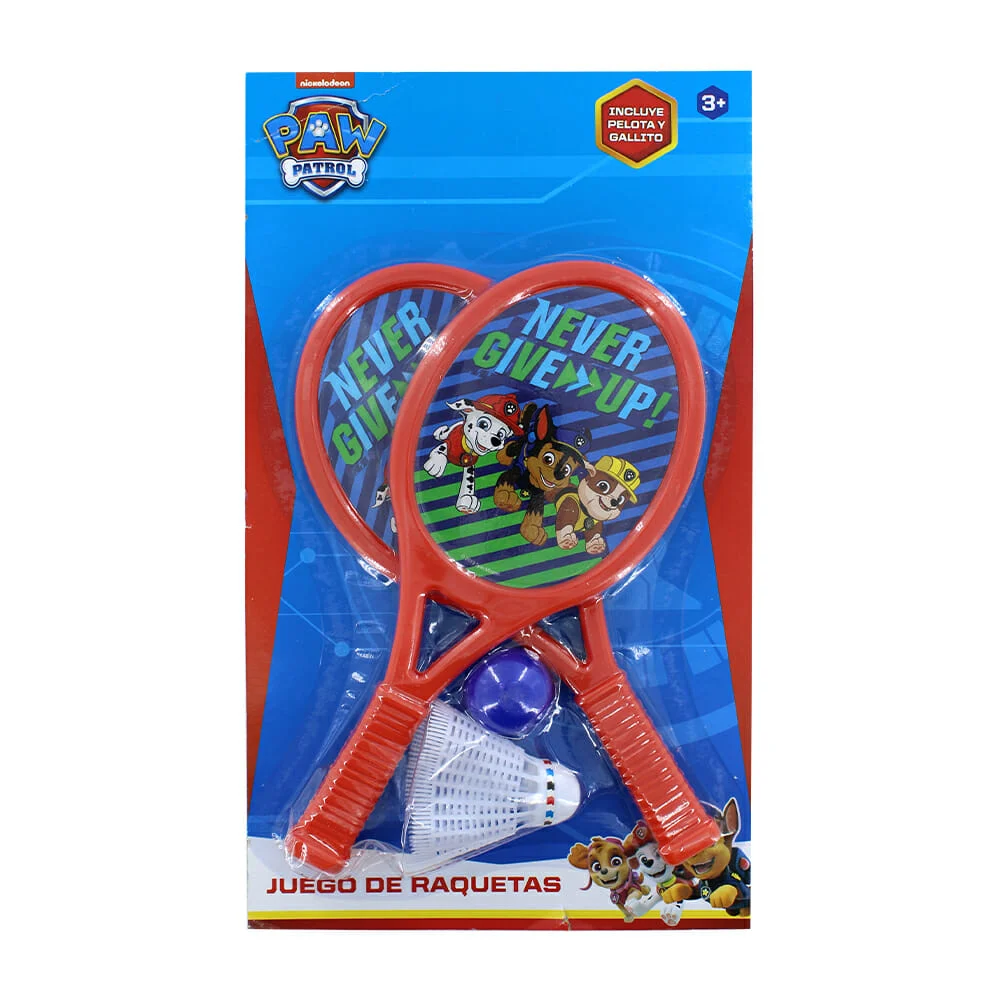 Set de raquetas 26cm con diseño de paw patrol + pelota y gatillo t372…