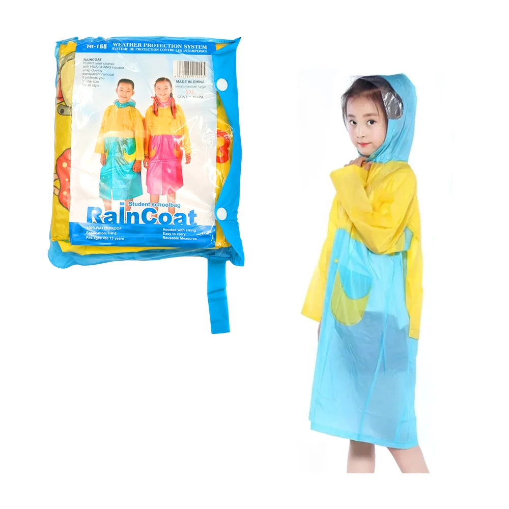 1pza Impermeable infantil de plástico, tipo poncho, con botones abroc…