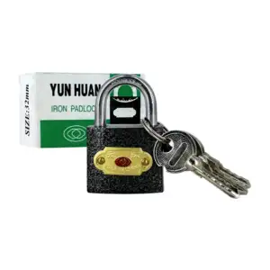 Candado metálico pequeño yun huan 32mm con juego de 3 llaves / 363