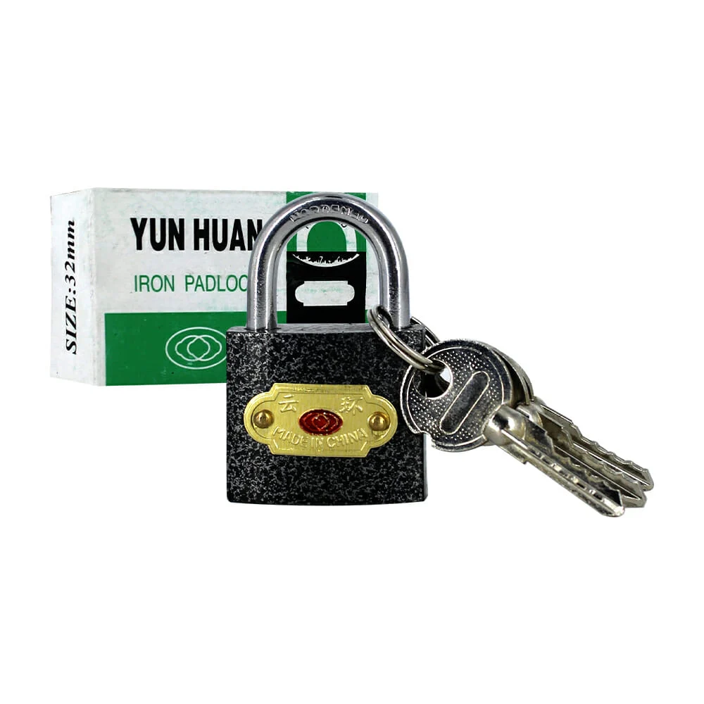 Candado metálico pequeño yun huan 32mm con juego de 3 llaves / 363