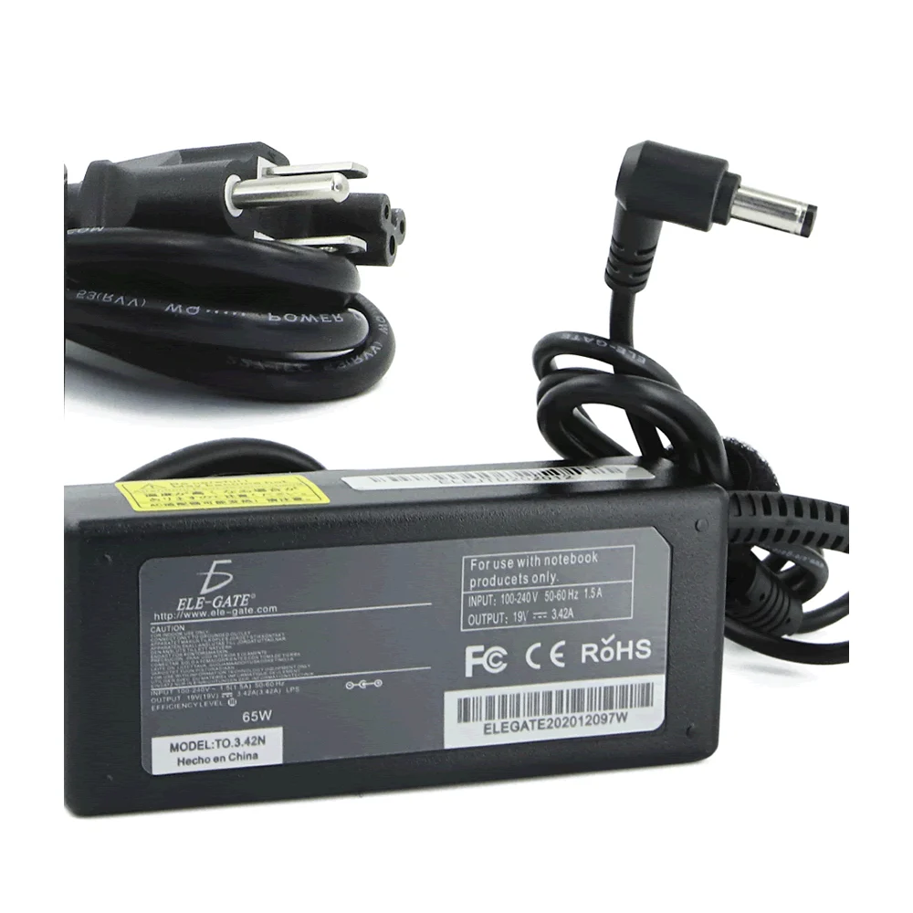 Cargador de punta negra para laptop, compatible con Toshiba 65w / to.…