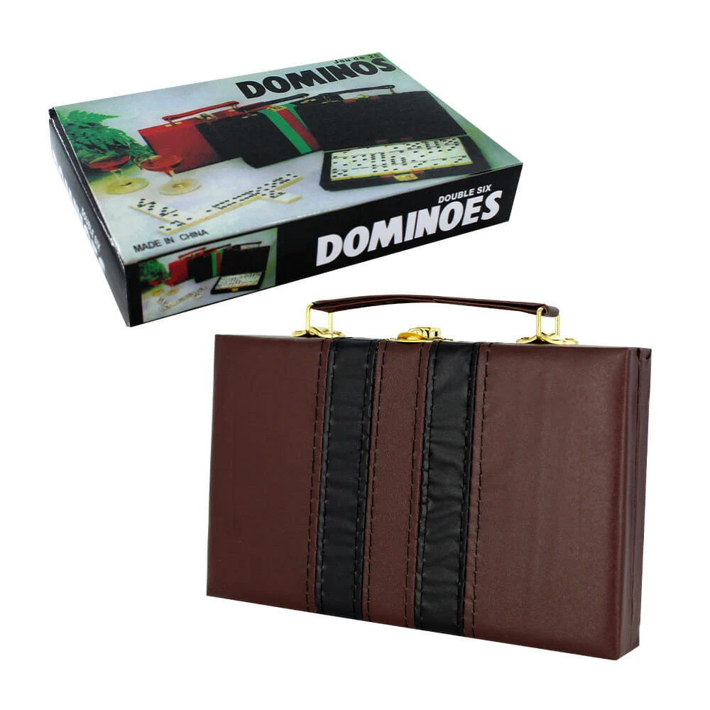 Estuche tipo maletín con juego de domino doble 6 de 28 piezas / ms107…