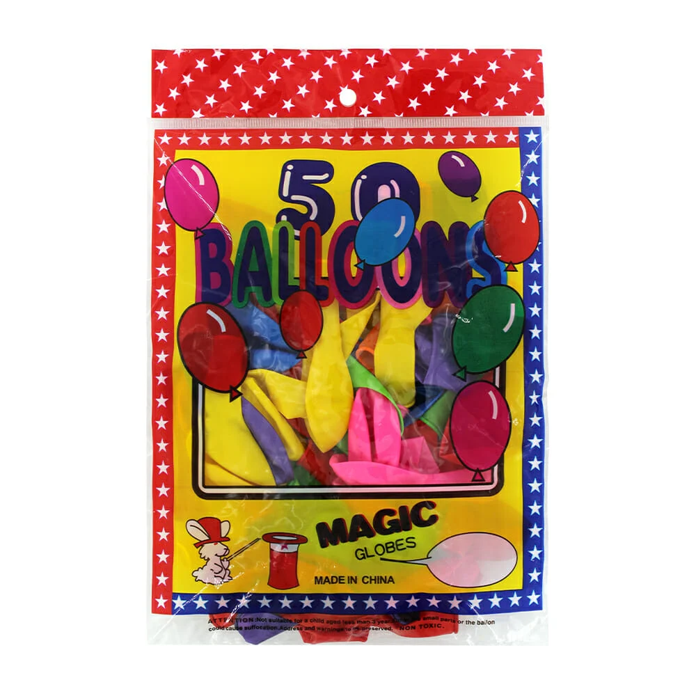 Paquete con 50 globos mágicos de látex, variedad de colores / balloon…