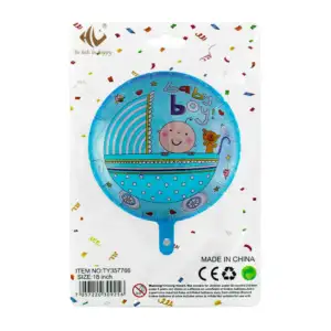 1pza Globo redondo con diseño para niña y niño, 18 pulgadas / ty357766