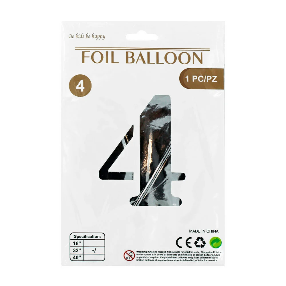 1pza Globo metálico de 32 pulgadas en forma de número, variedad de co…