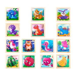 Rompecabezas infantil de 11x11cm con diseños animados, variedad / ty3…