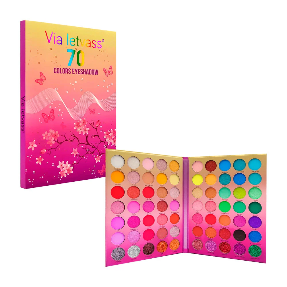 Paleta de sombras via letvass 70 con 70 colores para los ojos / vl-do…