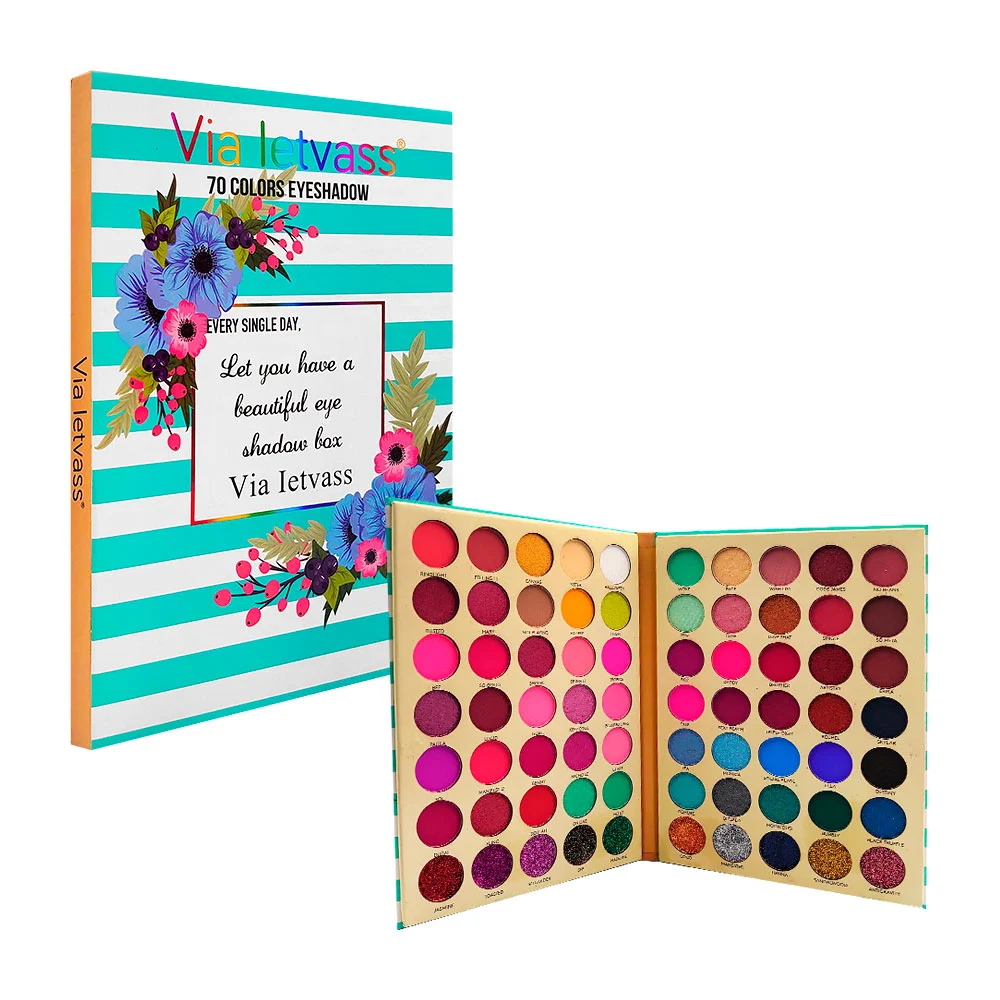 Paleta de sombras via letvass con 70 colores para los ojos / vl-doubl…
