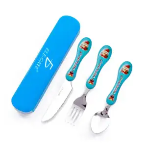 Estuche metálico ele-gate con cuchara, tenedor y cuchillo con estampa…