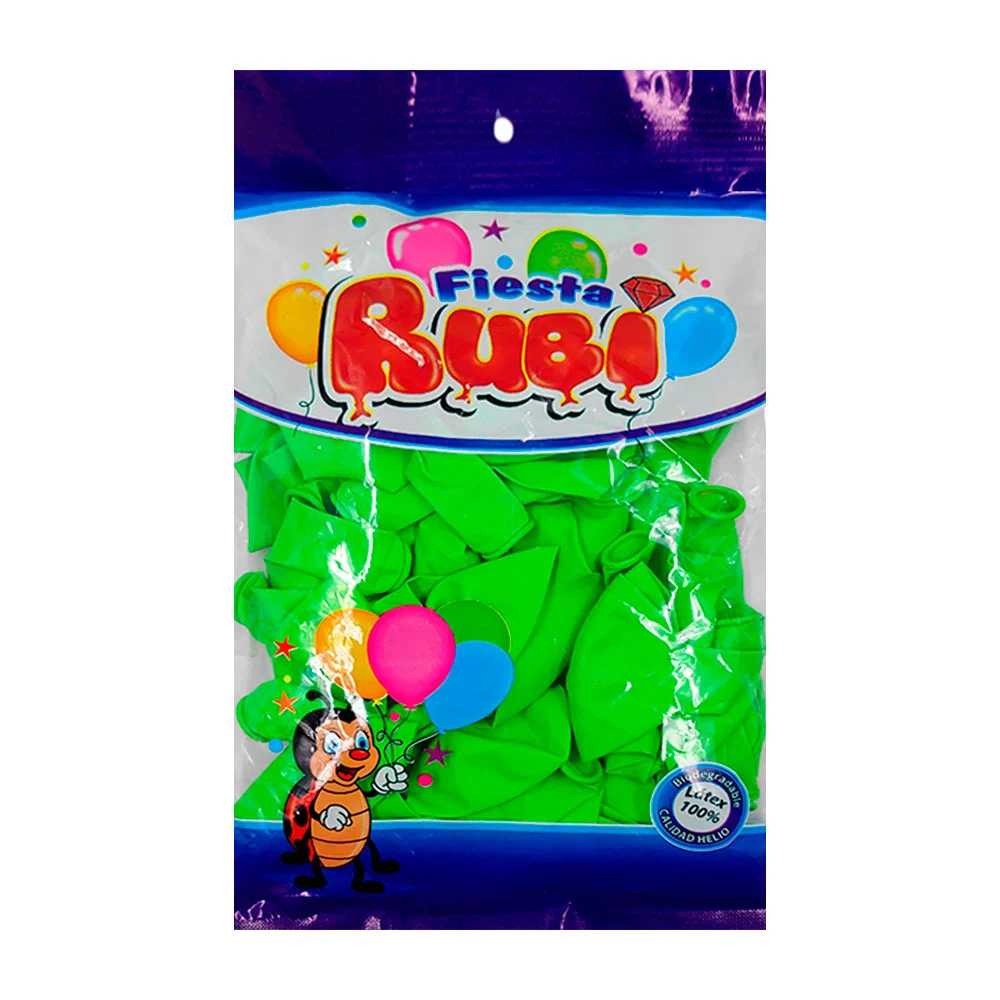 Paquete con 50 globos de latex fiesta rubí color verde lima, 12in / l…