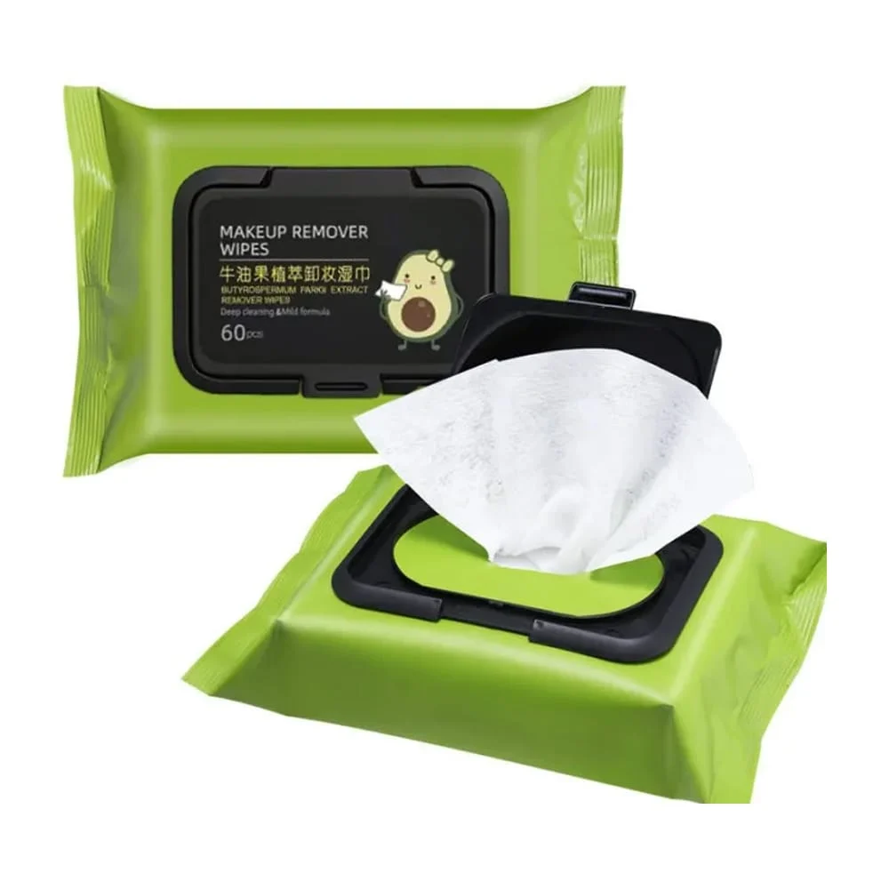Paquete de 60 toallitas desmaquillantes con extracto de aguacate, eli…