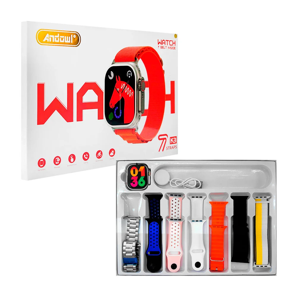 Smart watch k3 con 7 correas extensibles intercambiables, surtido / w…