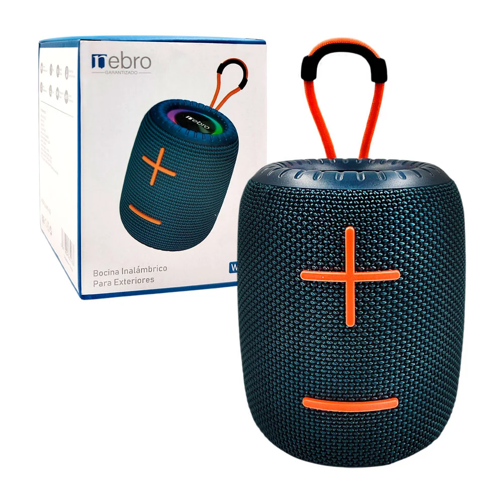 Bocina inalambrica cilíndrica pequeña luz rgb sonido 360, color surti…