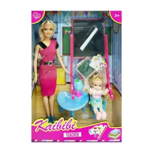 Muñeca kaibibi profesora de juguete con accesorios y mini muñeca, var…