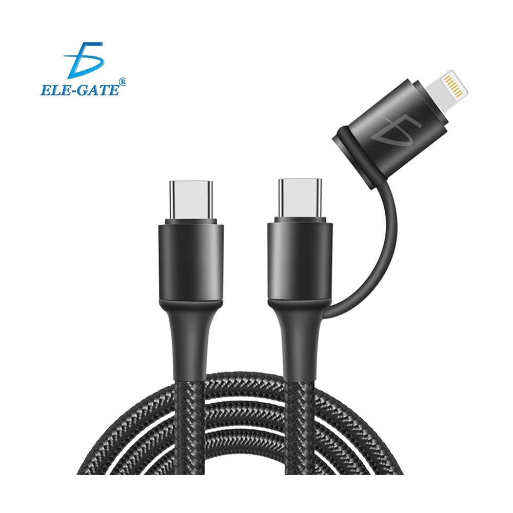 Cable de cordon trenzado de 1 metro de tipo c a tipo c con adaptador …