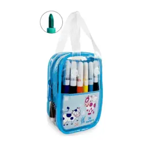 Mini estuche transparente con 24 marcadores plumones pequeños, varied…