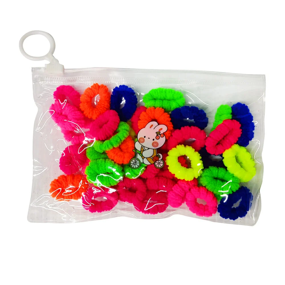 Bolsa transparente tipo ziploc con 40 donas / ligas pequeñas para el …