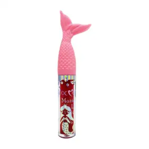 1pza Brillo labial con tapa de diseño de cola de sirena / matte lip g…
