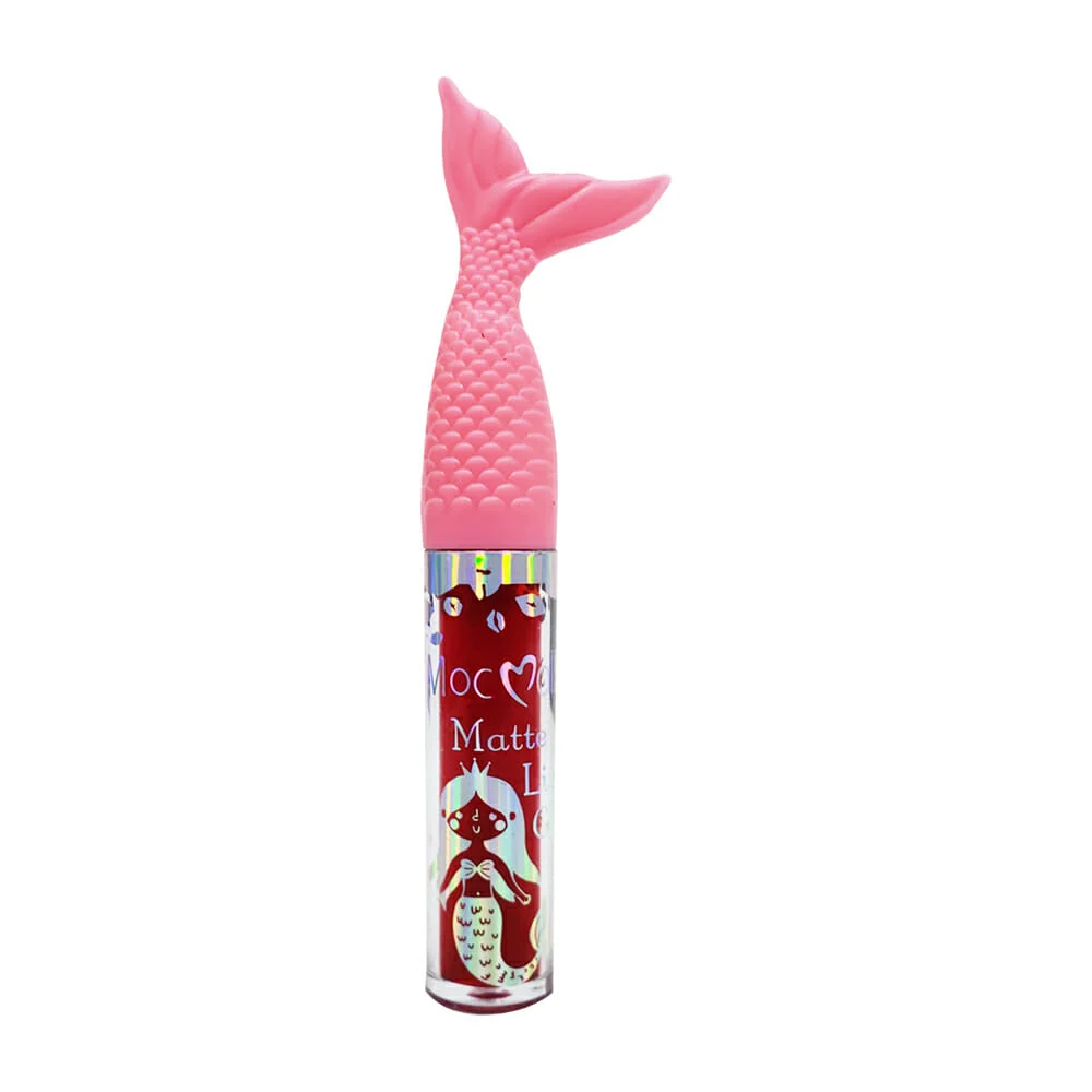 1pza Brillo labial con tapa de diseño de cola de sirena / matte lip g…