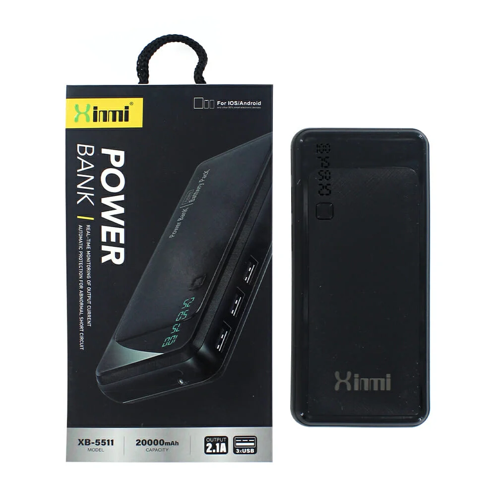 Power bank / batería portátil con indicador de batería, 3 puertos usb…