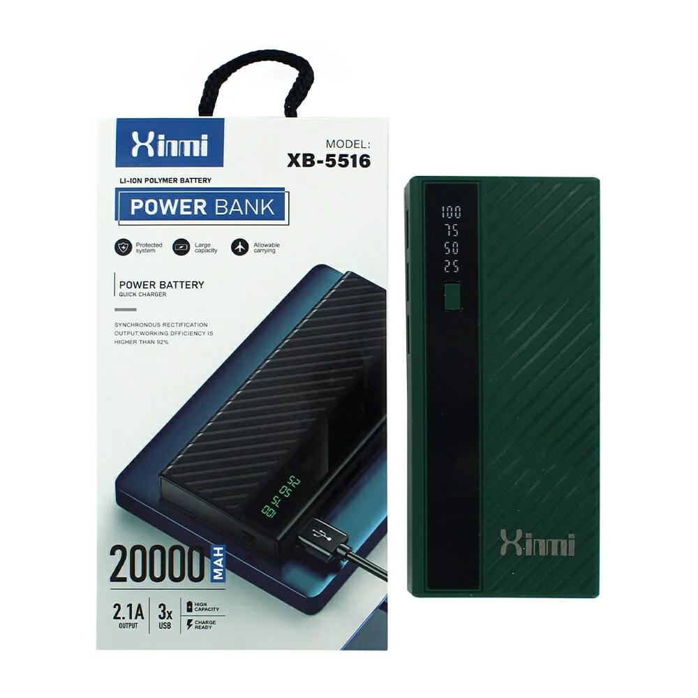 Power bank batería portátil xinmi con indicador de batería, 3 puertos…