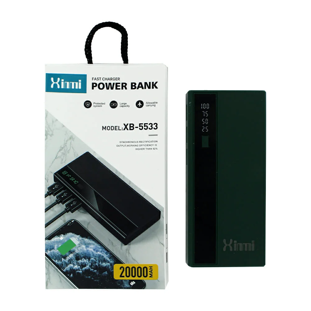 Power bank batería portátil xinmi con indicador de batería, 3 puertos…