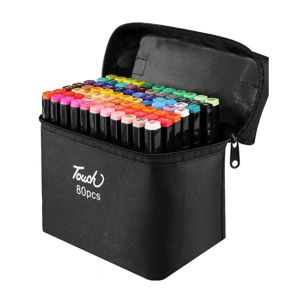 Estuche con 80 plumones marcadores doble punta de colores / touch 80p…