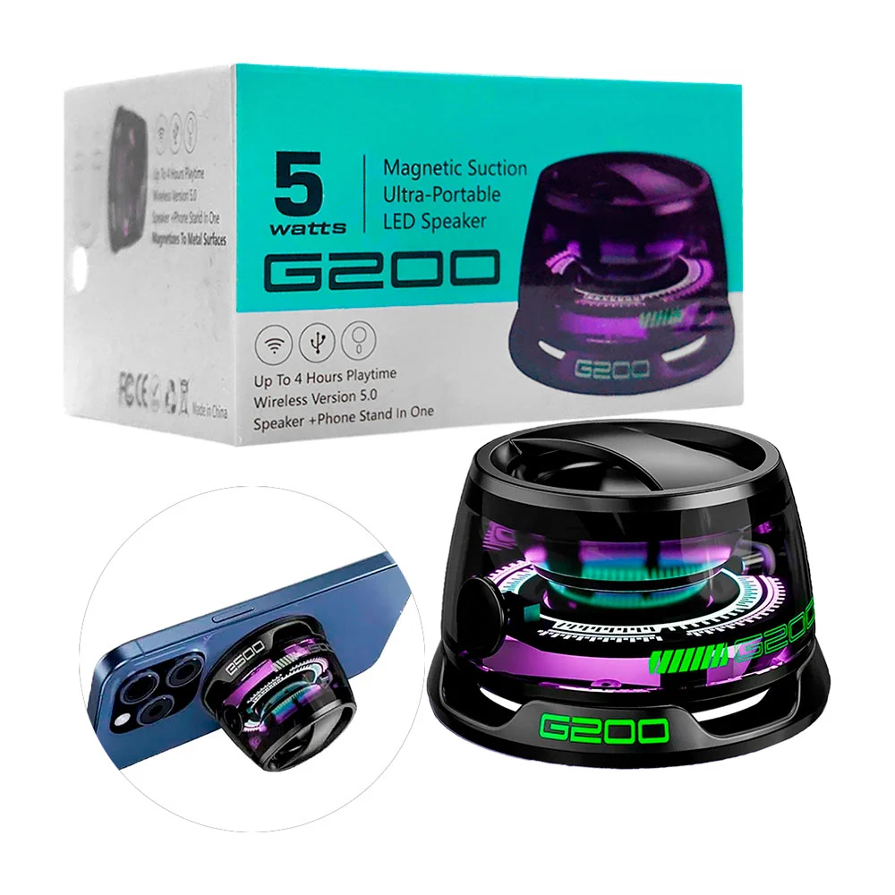 Mini bocina circular inalambrica con luz rgb y con iman, variedad de …