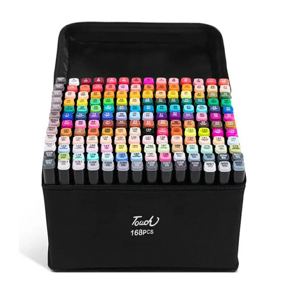 Estuche con 168 marcadores plumones touch youch con doble punta de co…