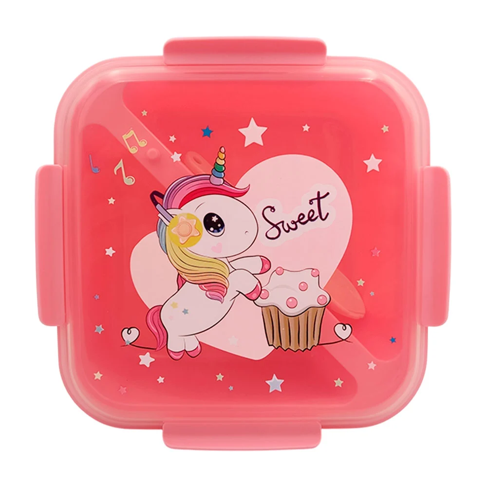 Tupper cuadrado con 2 compartimentos y cubierto, varios colores / ybh…