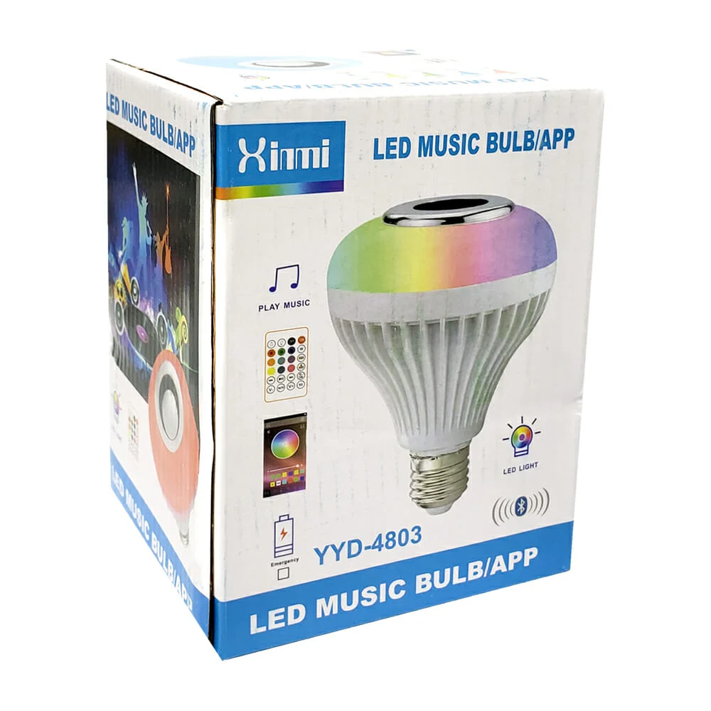 Foco bocina xinmi bluetooth con luz rgb y control remoto / snd-1701